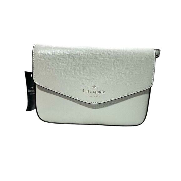 Kate Spade Sadie Envelope Crossbody Platinum Saffiano Leather Chic Minimalist - Picture 2 of 11